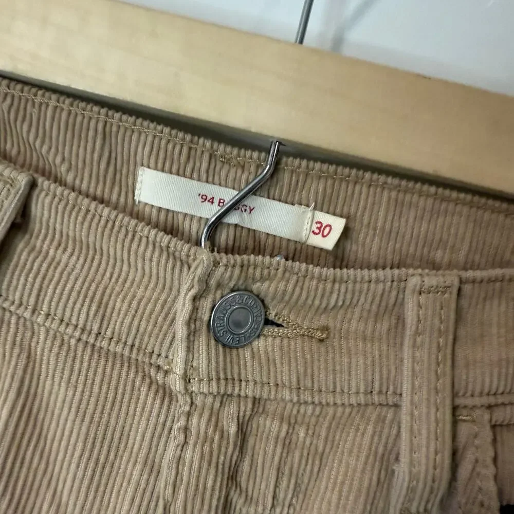 Levi's Women's '94 Baggy Corduroy Pants High Rise Straight‎ Leg Tan 30 - Picture 5 of 8